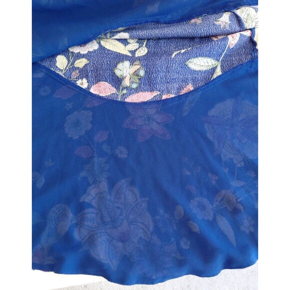 Maeve by Anthropologie Size M Maplewood Blue Long Sleeve Floral Boho Dress - Picture 9 of 9